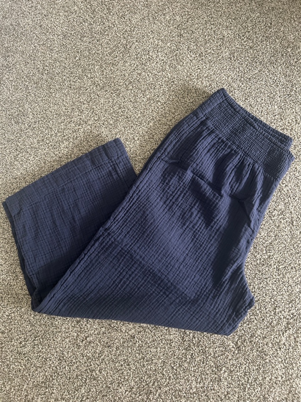 Chico's Navy Textured Cotton pants
